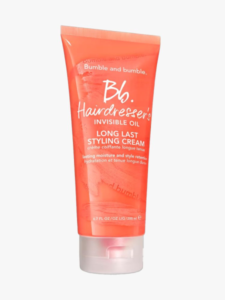 Bumble and Bumble Hairdresser's Invisible Oil Long Last Hydrating Styling Cream in branded component on a light gray background